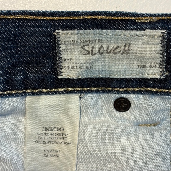 RL Denim & Supply 36x30 Slouch Dark Blue Jeans - Picture 3 of 8